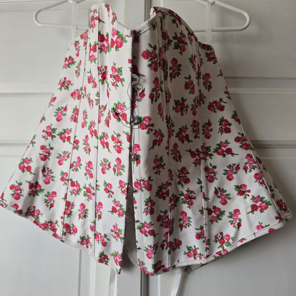 Adore Me Floral Corset - Pink and White